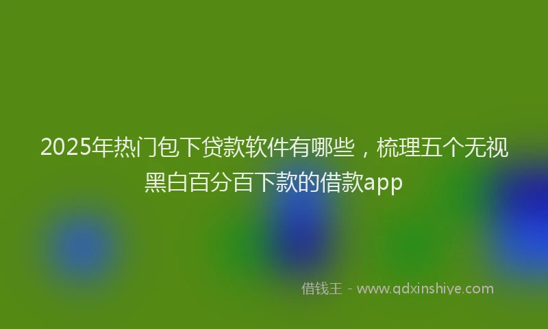 2025年热门包下贷款软件有哪些，梳理五个无视黑白百分百下款的借款app