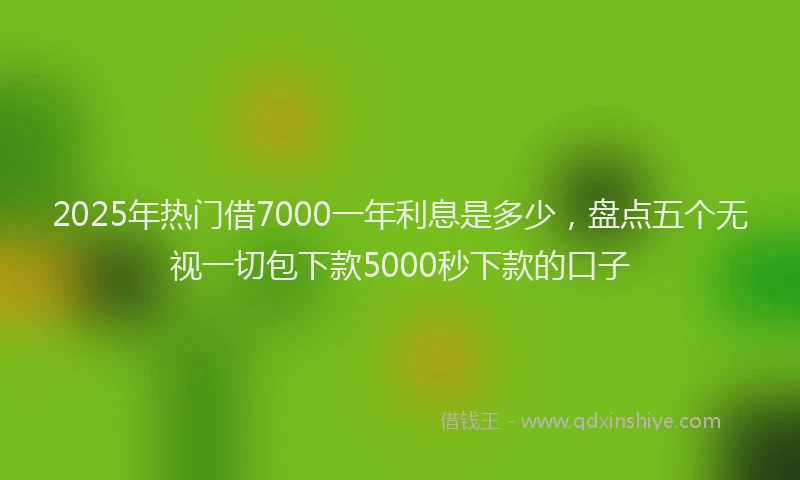 2025年热门借7000一年利息是多少，盘点五个无视一切包下款5000秒下款的口子