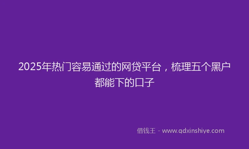 2025年热门容易通过的网贷平台，梳理五个黑户都能下的口子