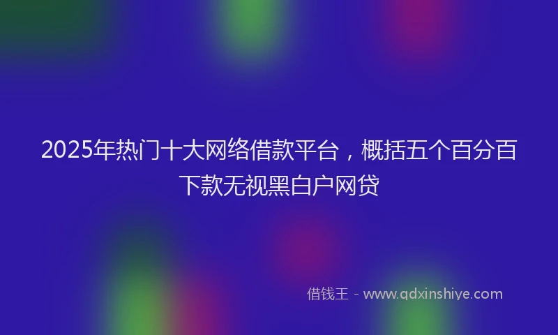 2025年热门十大网络借款平台，概括五个百分百下款无视黑白户网贷