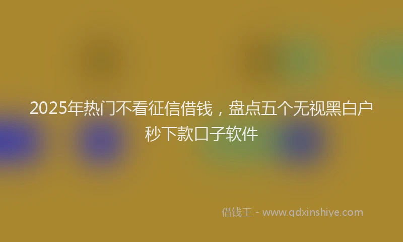 2025年热门不看征信借钱，盘点五个无视黑白户秒下款口子软件