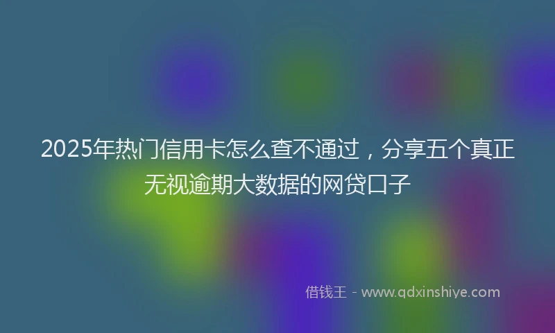 2025年热门信用卡怎么查不通过，分享五个真正无视逾期大数据的网贷口子