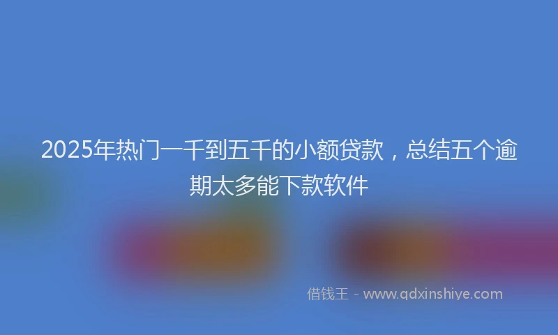 2025年热门一千到五千的小额贷款，总结五个逾期太多能下款软件