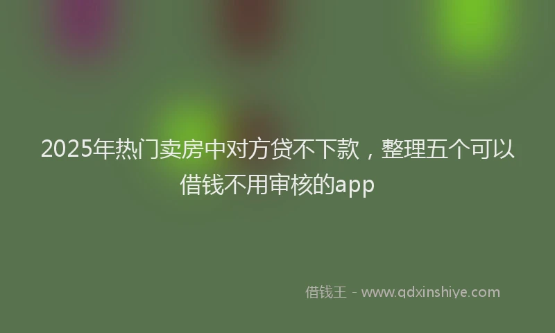 2025年热门卖房中对方贷不下款，整理五个可以借钱不用审核的app