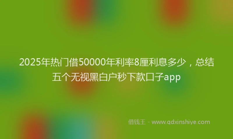 2025年热门借50000年利率8厘利息多少，总结五个无视黑白户秒下款口子app