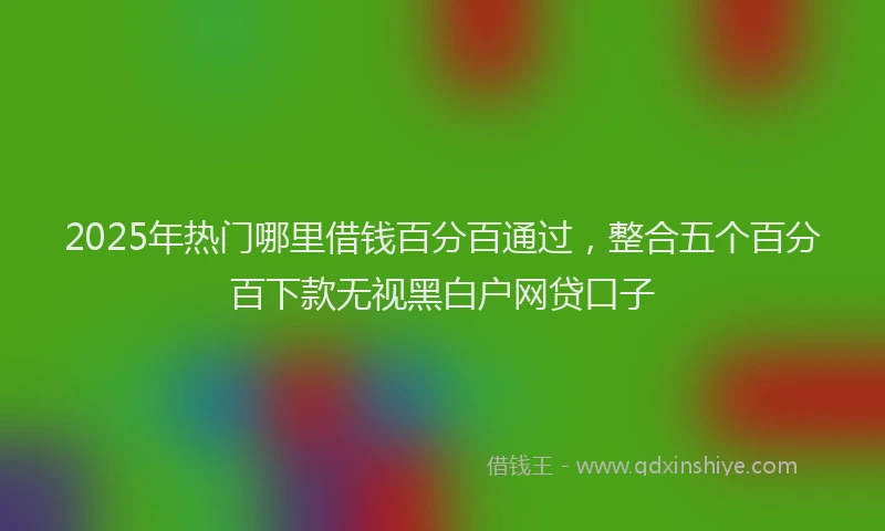 2025年热门哪里借钱百分百通过，整合五个百分百下款无视黑白户网贷口子