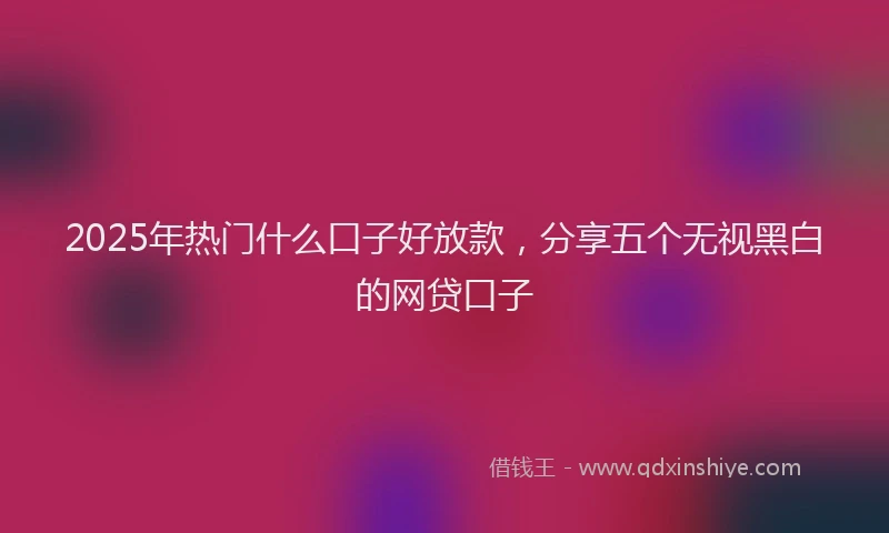 2025年热门什么口子好放款，分享五个无视黑白的网贷口子