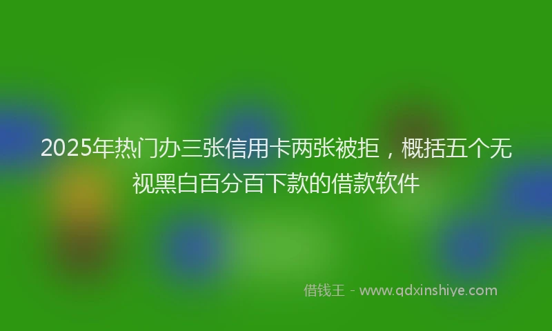 2025年热门办三张信用卡两张被拒，概括五个无视黑白百分百下款的借款软件