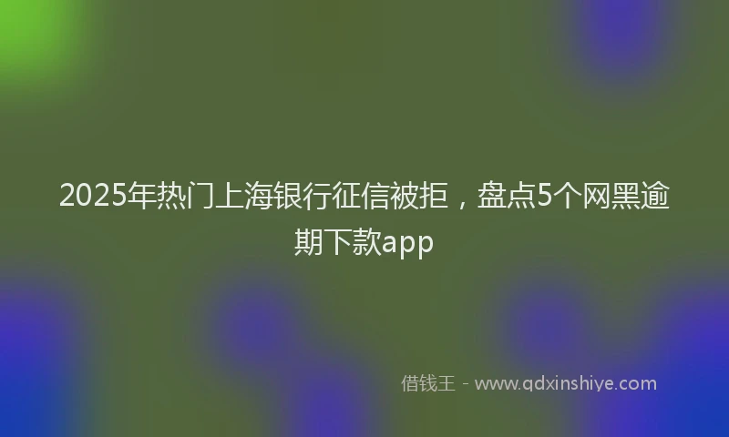 2025年热门上海银行征信被拒，盘点5个网黑逾期下款app