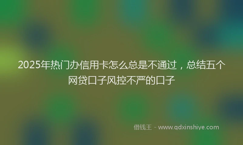 2025年热门办信用卡怎么总是不通过，总结五个网贷口子风控不严的口子