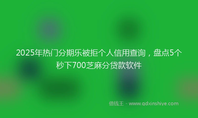 2025年热门分期乐被拒个人信用查询，盘点5个秒下700芝麻分贷款软件