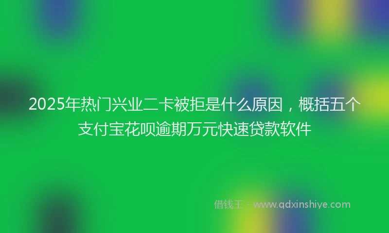 2025年热门兴业二卡被拒是什么原因，概括五个支付宝花呗逾期万元快速贷款软件