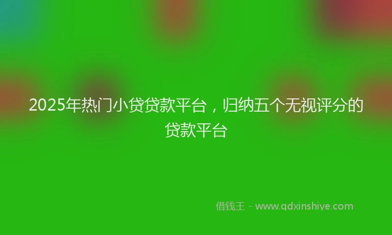 2025年热门小贷贷款平台,归纳五个无视评分的贷款平台