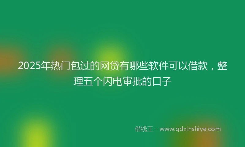 2025年热门包过的网贷有哪些软件可以借款，整理五个闪电审批的口子