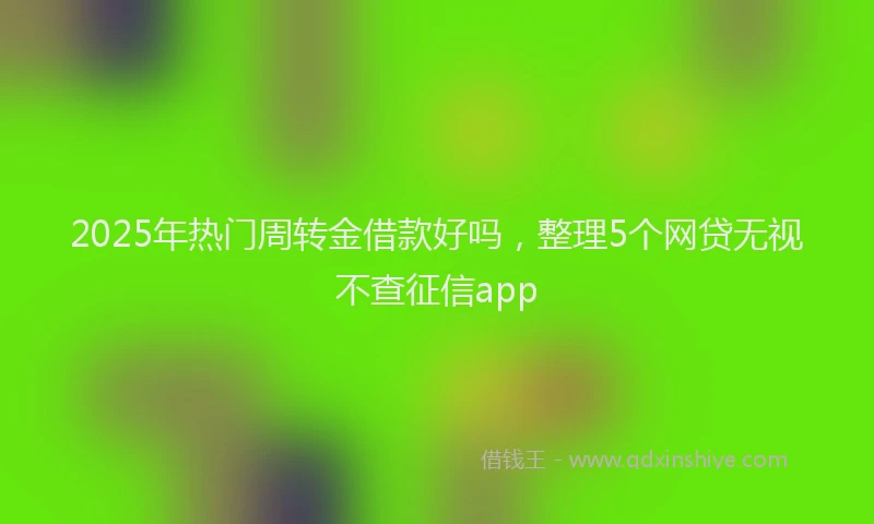 2025年热门周转金借款好吗，整理5个网贷无视不查征信app
