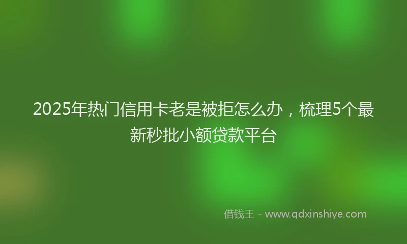 2025年热门信用卡老是被拒怎么办，梳理5个最新秒批小额贷款平台