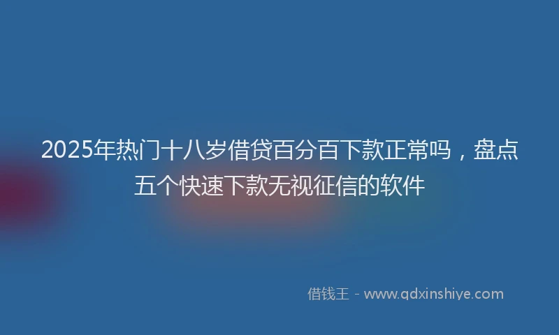 2025年热门十八岁借贷百分百下款正常吗，盘点五个快速下款无视征信的软件