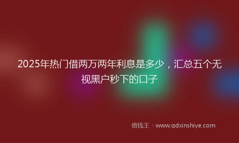 2025年热门借两万两年利息是多少，汇总五个无视黑户秒下的口子