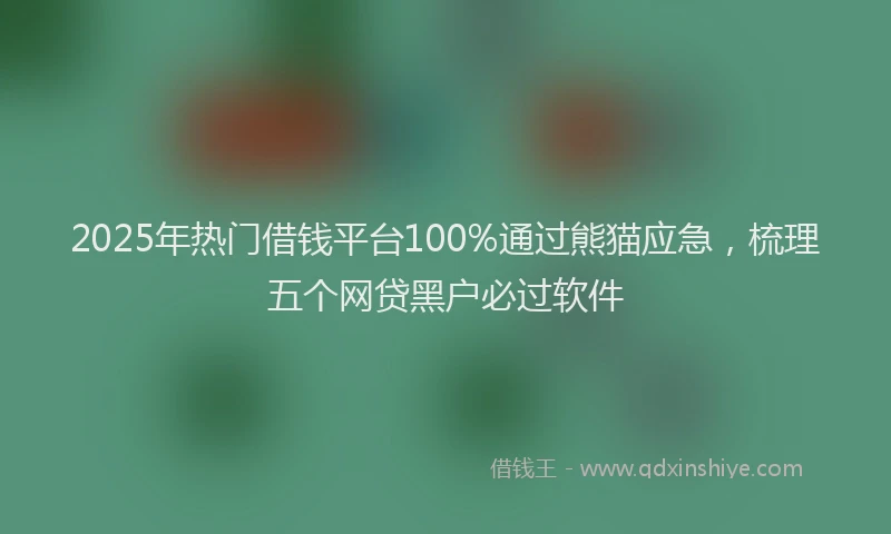 2025年热门借钱平台100%通过熊猫应急，梳理五个网贷黑户必过软件