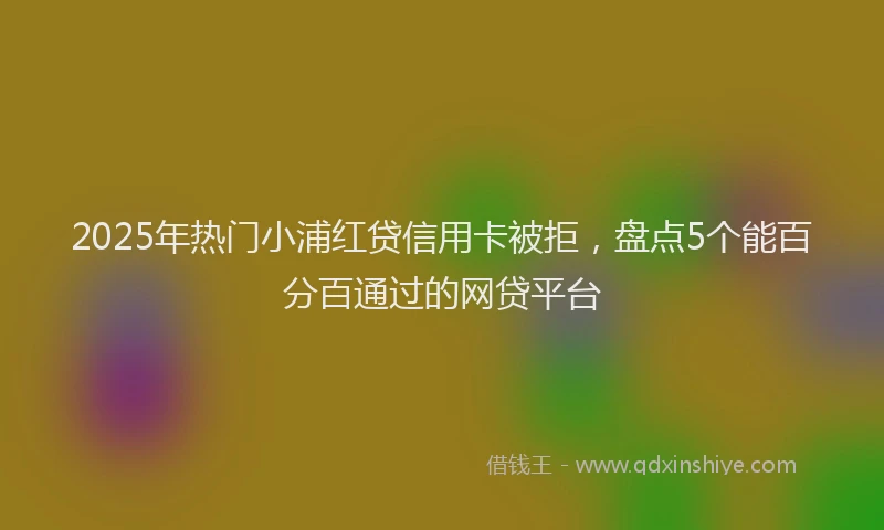 2025年热门小浦红贷信用卡被拒，盘点5个能百分百通过的网贷平台