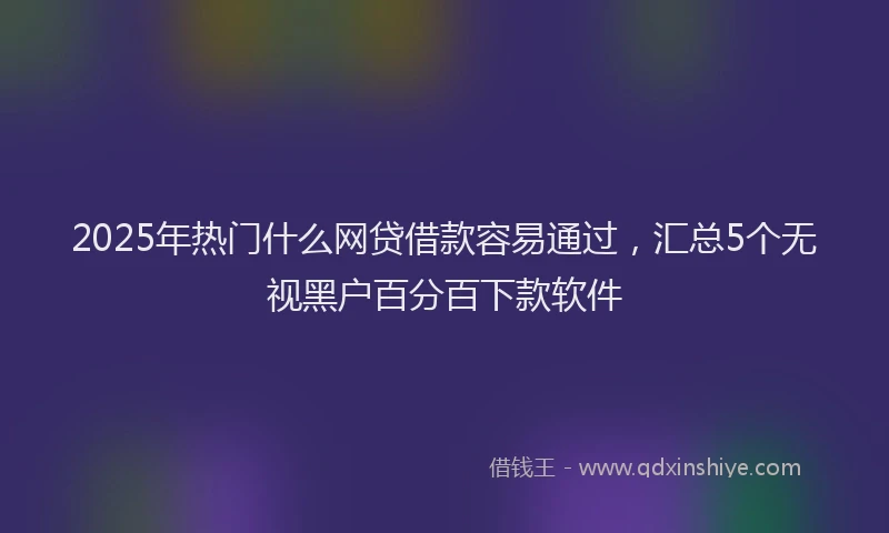 2025年热门什么网贷借款容易通过，汇总5个无视黑户百分百下款软件