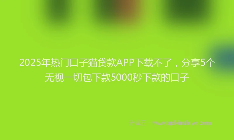 2025年热门口子猫贷款APP下载不了，分享5个无视一切包下款5000秒下款的口子
