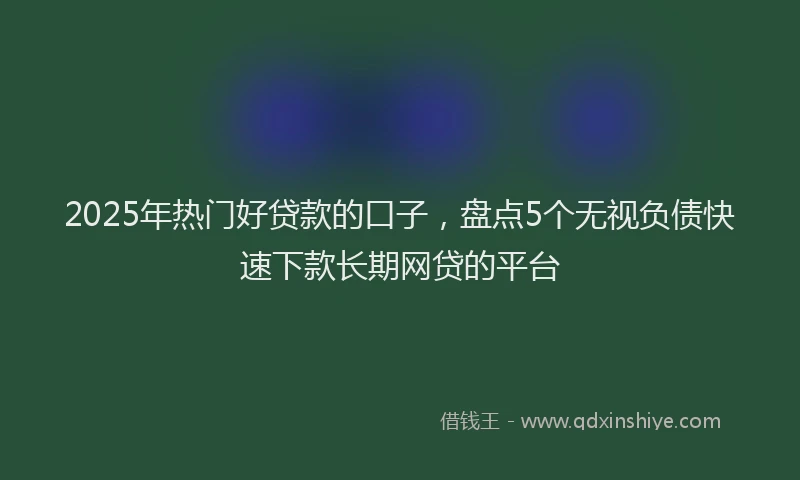 2025年热门好贷款的口子，盘点5个无视负债快速下款长期网贷的平台