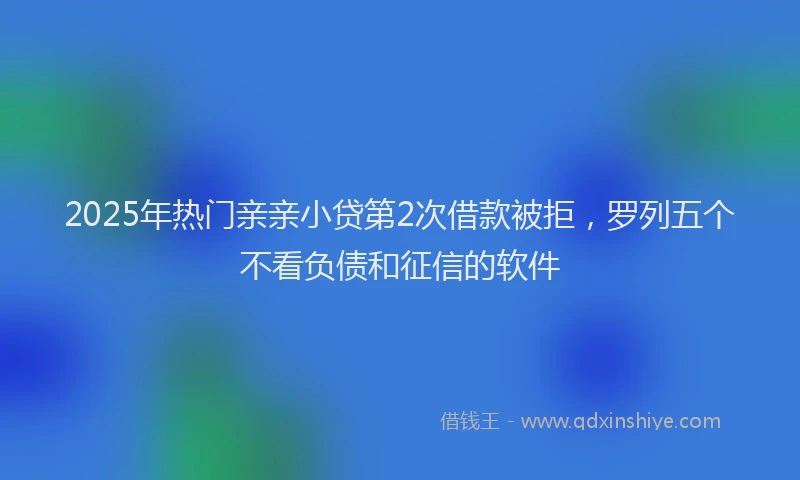 2025年热门亲亲小贷第2次借款被拒，罗列五个不看负债和征信的软件