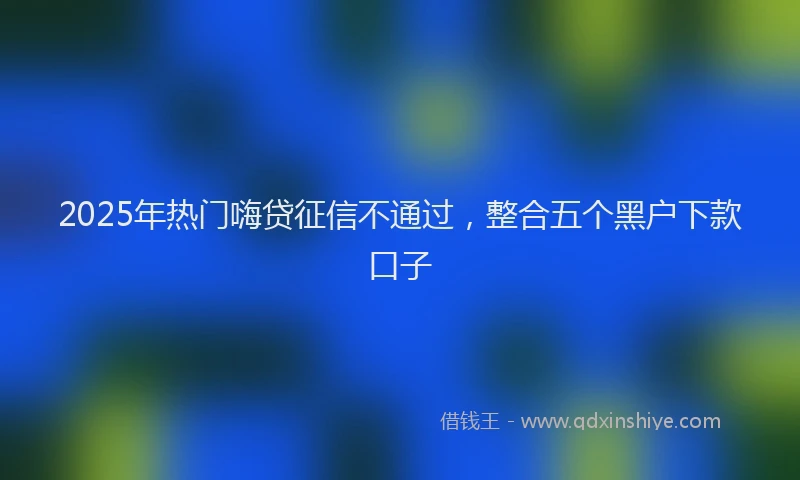 2025年热门嗨贷征信不通过，整合五个黑户下款口子
