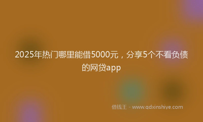 2025年热门哪里能借5000元，分享5个不看负债的网贷app
