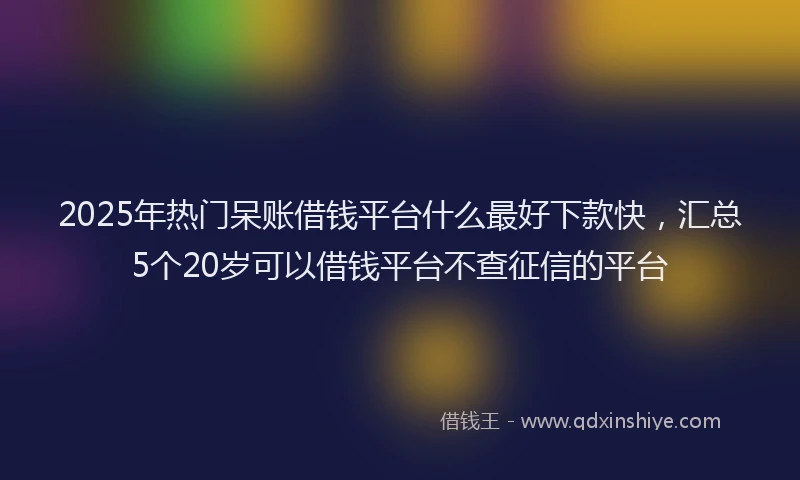 2025年热门呆账借钱平台什么最好下款快，汇总5个20岁可以借钱平台不查征信的平台