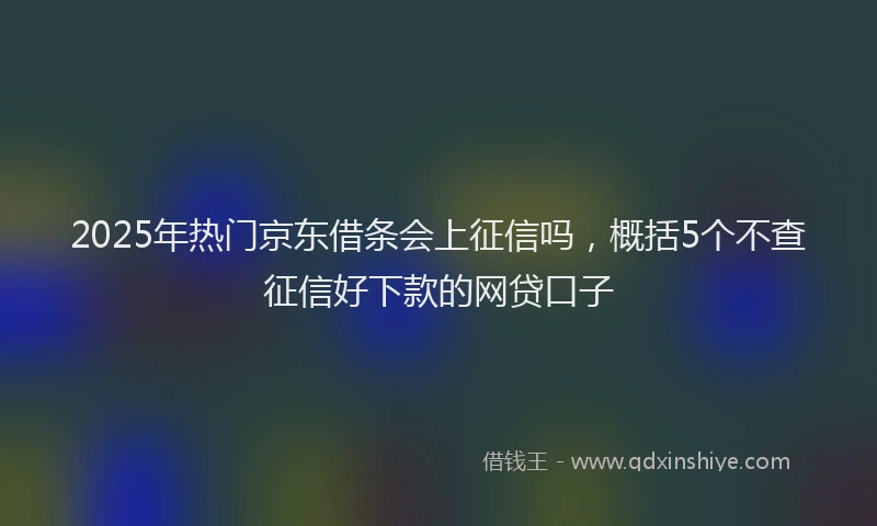 2025年热门京东借条会上征信吗，概括5个不查征信好下款的网贷口子