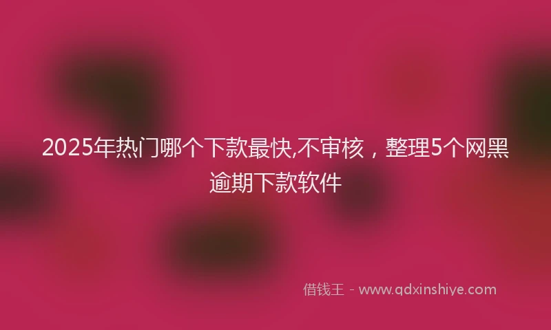 2025年热门哪个下款最快,不审核，整理5个网黑逾期下款软件