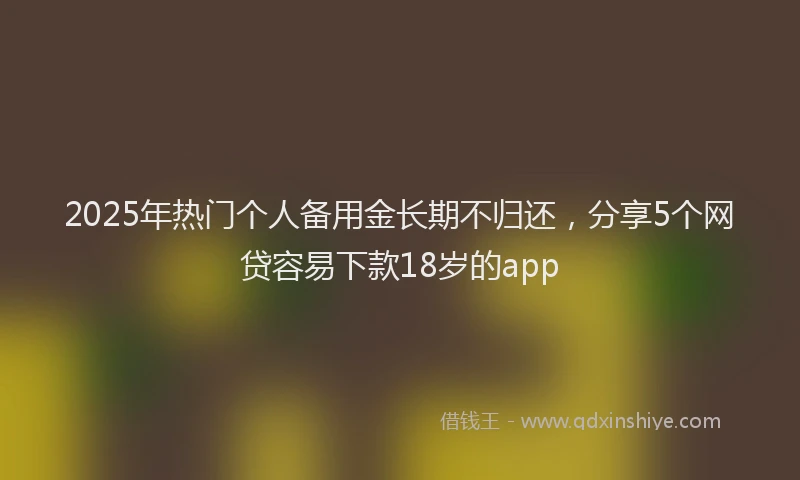 2025年热门个人备用金长期不归还，分享5个网贷容易下款18岁的app