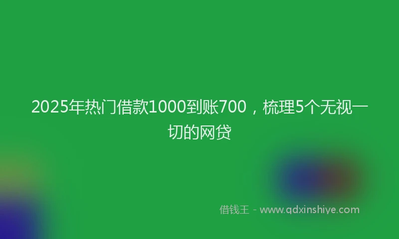 2025年热门借款1000到账700，梳理5个无视一切的网贷