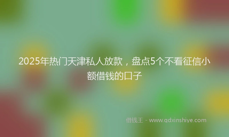 2025年热门天津私人放款，盘点5个不看征信小额借钱的口子