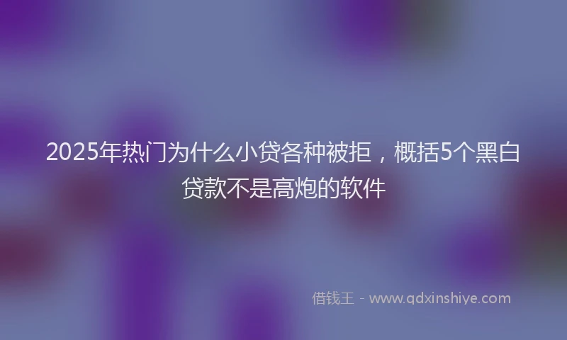 2025年热门为什么小贷各种被拒，概括5个黑白贷款不是高炮的软件