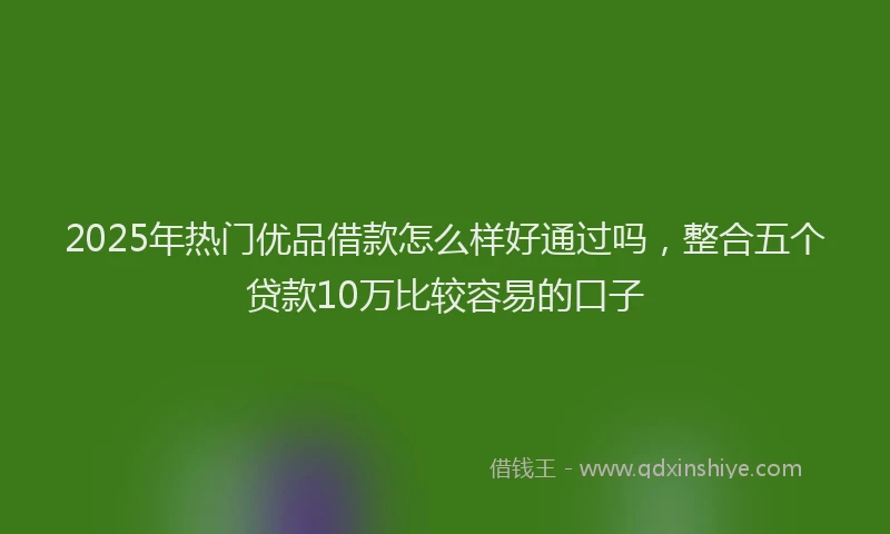 2025年热门优品借款怎么样好通过吗，整合五个贷款10万比较容易的口子