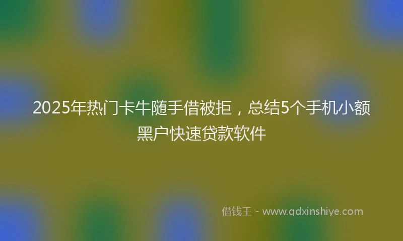 2025年热门卡牛随手借被拒，总结5个手机小额黑户快速贷款软件
