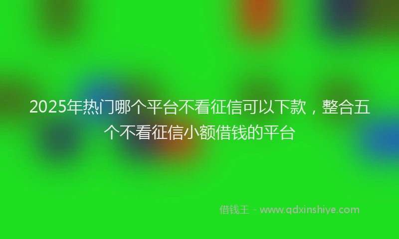 2025年热门哪个平台不看征信可以下款，整合五个不看征信小额借钱的平台