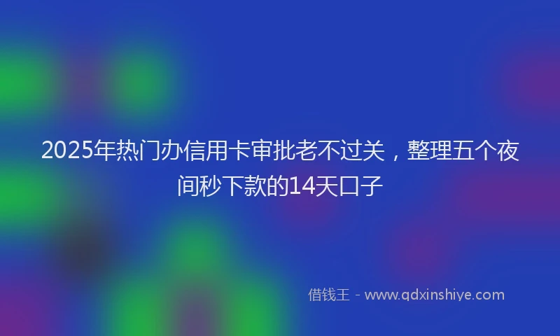 2025年热门办信用卡审批老不过关，整理五个夜间秒下款的14天口子