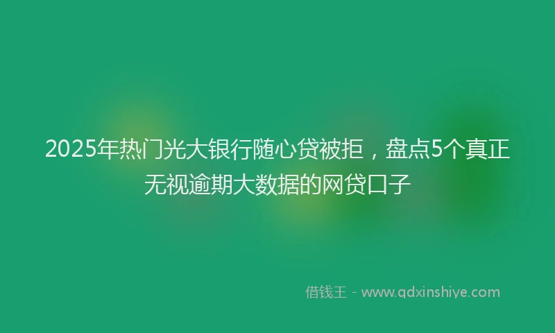 2025年热门光大银行随心贷被拒，盘点5个真正无视逾期大数据的网贷口子