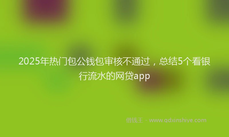 2025年热门包公钱包审核不通过，总结5个看银行流水的网贷app