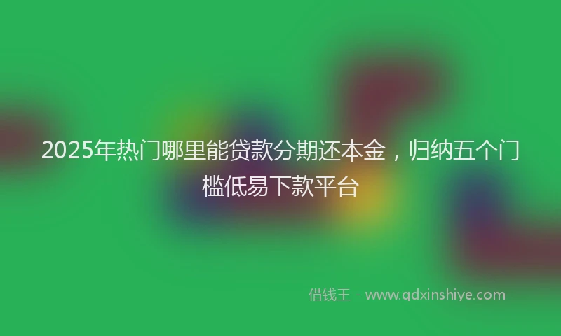 2025年热门哪里能贷款分期还本金，归纳五个门槛低易下款平台