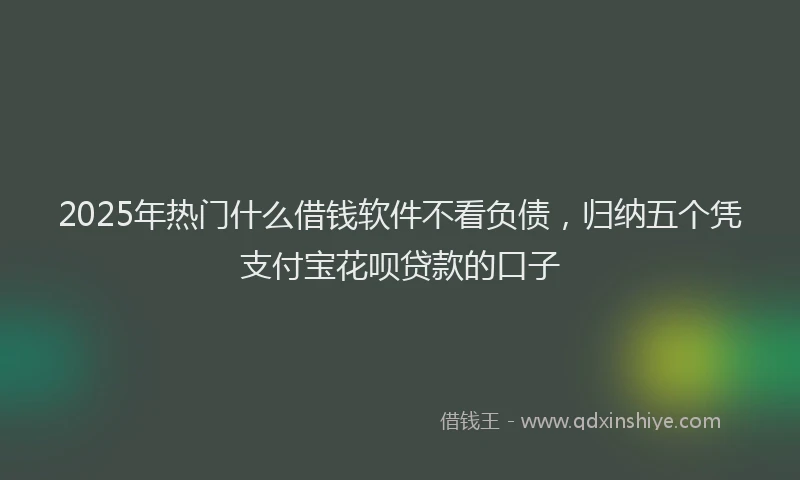 2025年热门什么借钱软件不看负债，归纳五个凭支付宝花呗贷款的口子