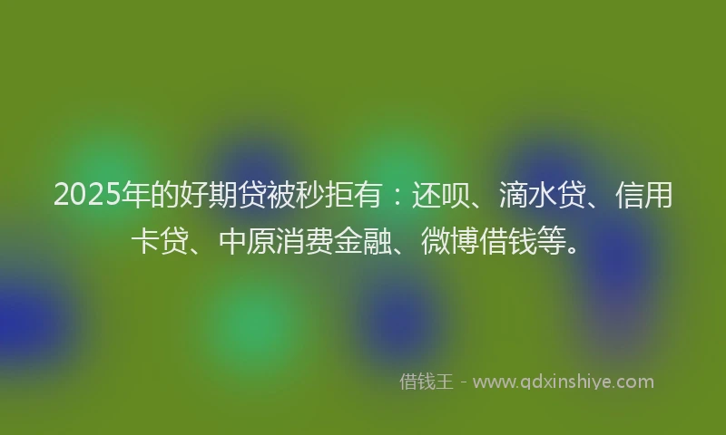 2025年的好期贷被秒拒有：还呗、滴水贷、信用卡贷、中原消费金融、微博借钱等。