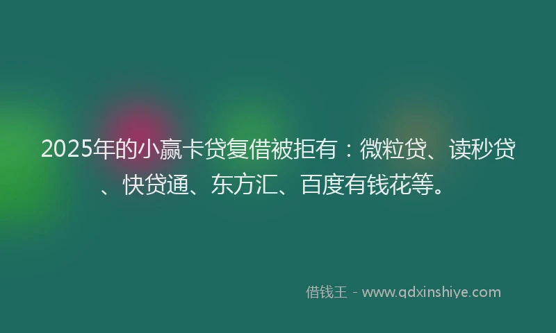 2025年的小赢卡贷复借被拒有：微粒贷、读秒贷、快贷通、东方汇、百度有钱花等。
