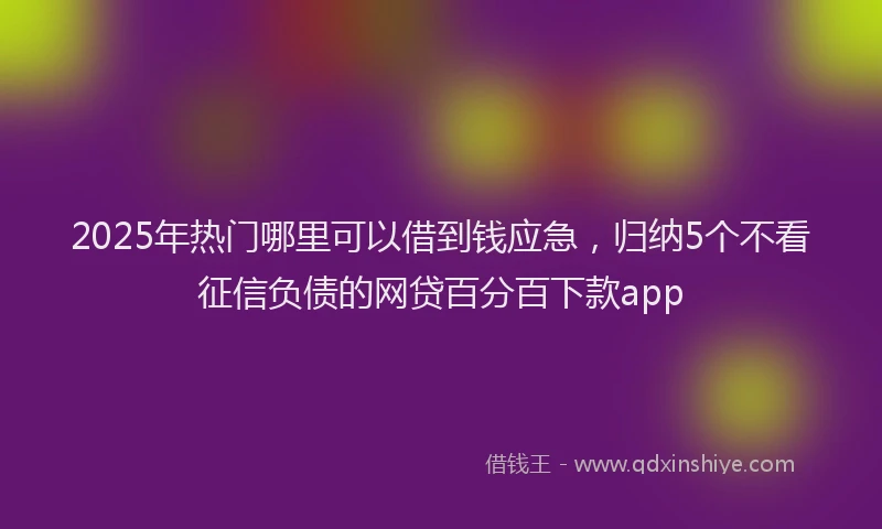 2025年热门哪里可以借到钱应急，归纳5个不看征信负债的网贷百分百下款app