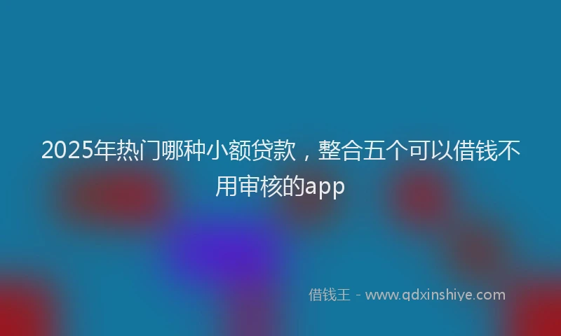 2025年热门哪种小额贷款，整合五个可以借钱不用审核的app