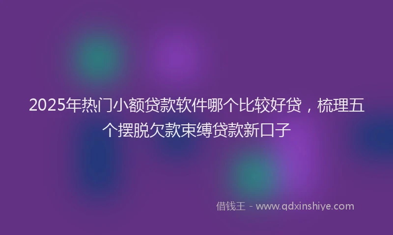 2025年热门小额贷款软件哪个比较好贷，梳理五个摆脱欠款束缚贷款新口子